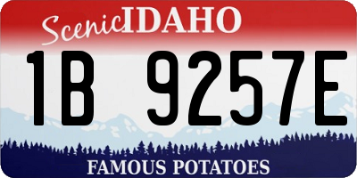 ID license plate 1B9257E