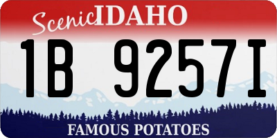 ID license plate 1B9257I
