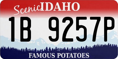 ID license plate 1B9257P