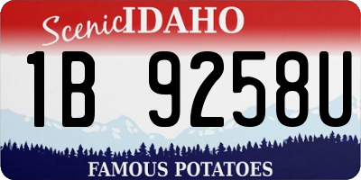 ID license plate 1B9258U