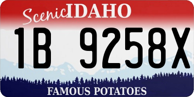 ID license plate 1B9258X