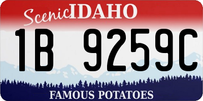 ID license plate 1B9259C