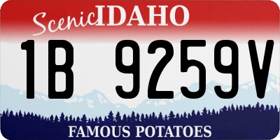 ID license plate 1B9259V