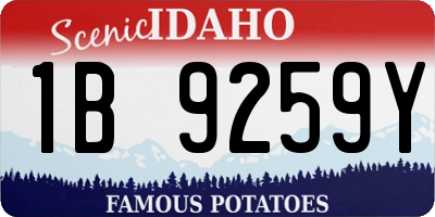 ID license plate 1B9259Y