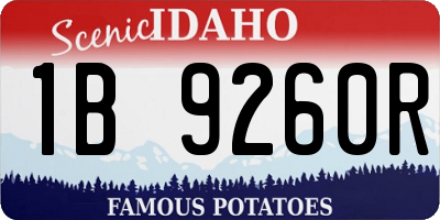 ID license plate 1B9260R