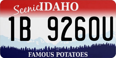 ID license plate 1B9260U