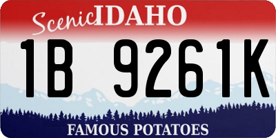 ID license plate 1B9261K
