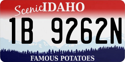 ID license plate 1B9262N