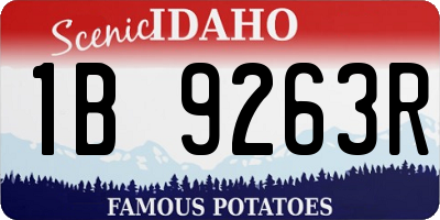 ID license plate 1B9263R