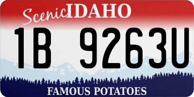 ID license plate 1B9263U