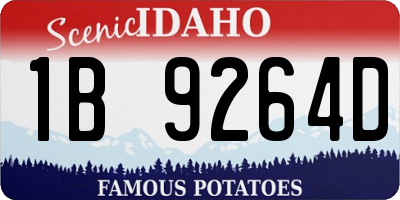 ID license plate 1B9264D