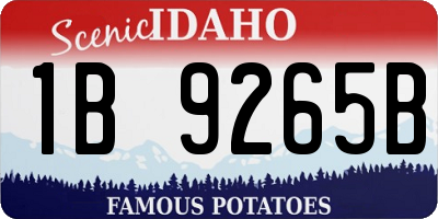 ID license plate 1B9265B