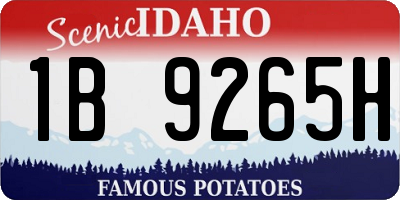 ID license plate 1B9265H