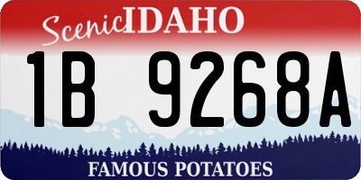 ID license plate 1B9268A