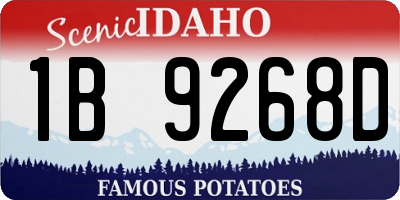ID license plate 1B9268D