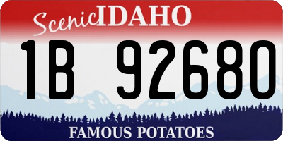 ID license plate 1B9268O
