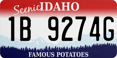 ID license plate 1B9274G
