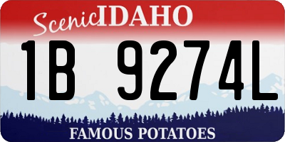 ID license plate 1B9274L