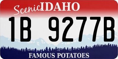 ID license plate 1B9277B