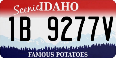 ID license plate 1B9277V