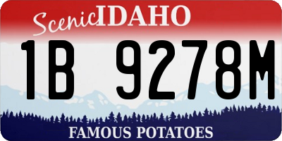 ID license plate 1B9278M