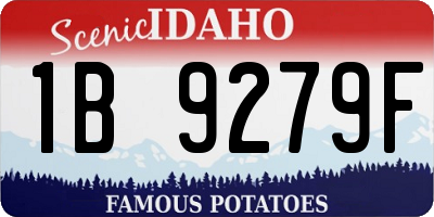 ID license plate 1B9279F