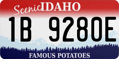 ID license plate 1B9280E