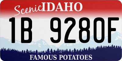ID license plate 1B9280F