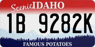 ID license plate 1B9282K