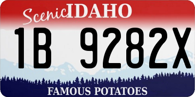ID license plate 1B9282X