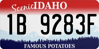 ID license plate 1B9283F