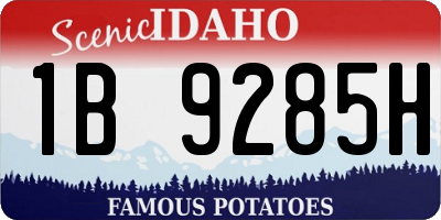 ID license plate 1B9285H