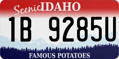 ID license plate 1B9285U