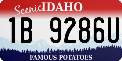 ID license plate 1B9286U
