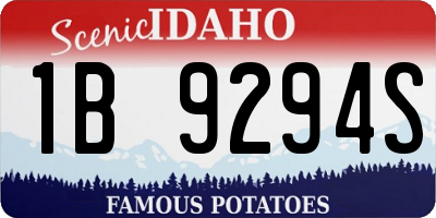 ID license plate 1B9294S