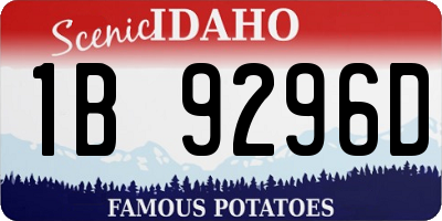 ID license plate 1B9296D