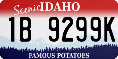 ID license plate 1B9299K
