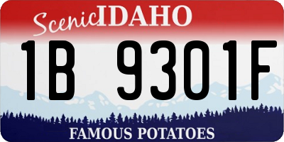 ID license plate 1B9301F