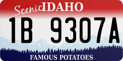 ID license plate 1B9307A