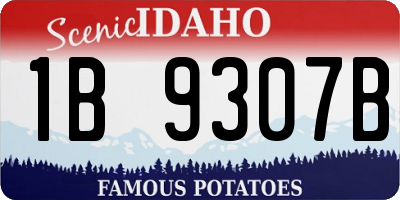 ID license plate 1B9307B