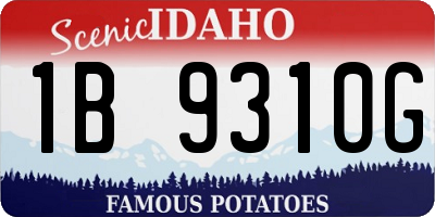 ID license plate 1B9310G