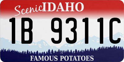 ID license plate 1B9311C