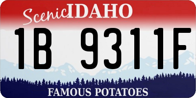 ID license plate 1B9311F