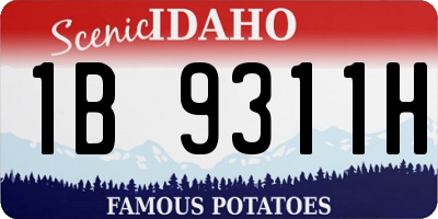 ID license plate 1B9311H