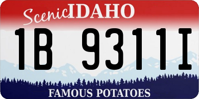 ID license plate 1B9311I