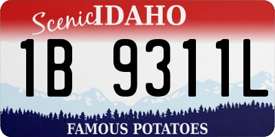 ID license plate 1B9311L