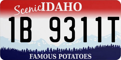 ID license plate 1B9311T