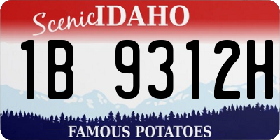 ID license plate 1B9312H