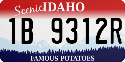 ID license plate 1B9312R