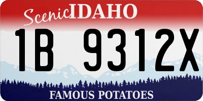 ID license plate 1B9312X